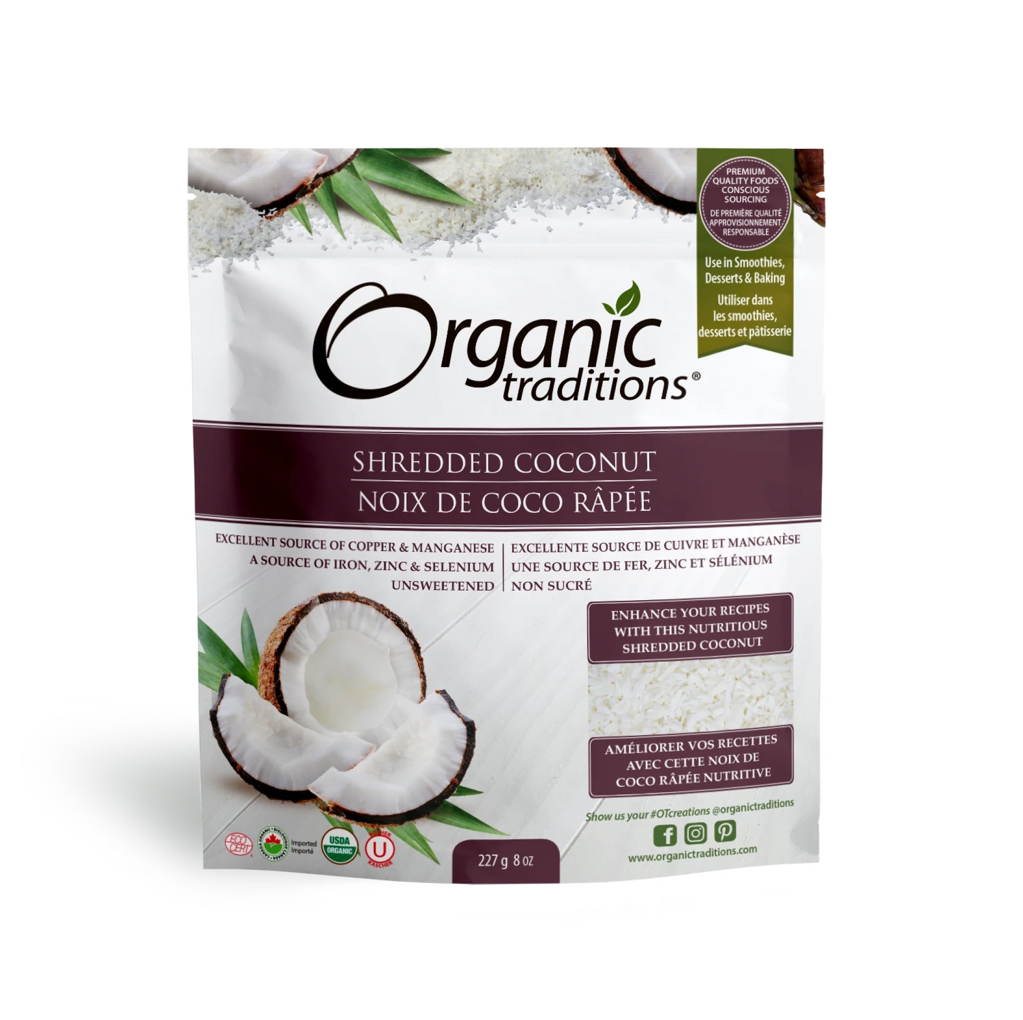 Organic Traditions Organic Shredded Coconut 227g