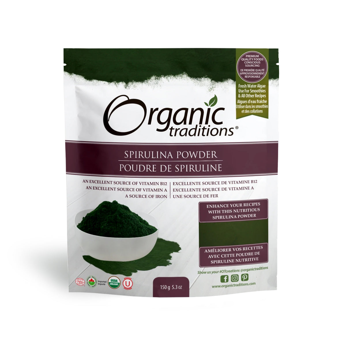 Organic Traditions Organic Spirulina Powder 150g