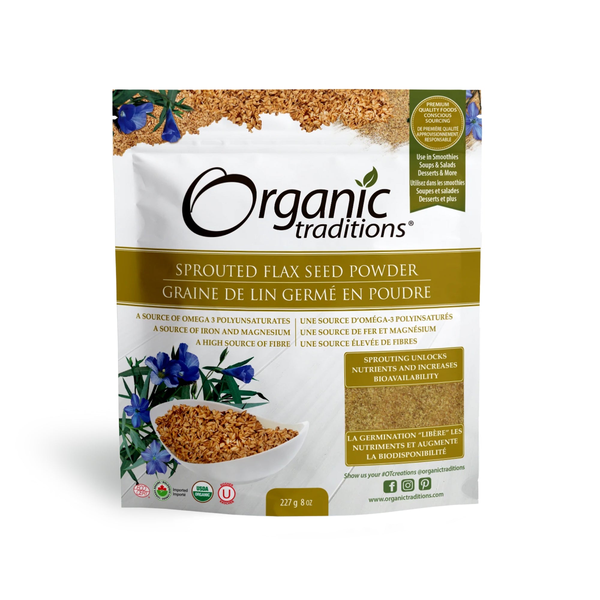 Organic Traditions Organic Sprouted Flax Seed Powder 227g