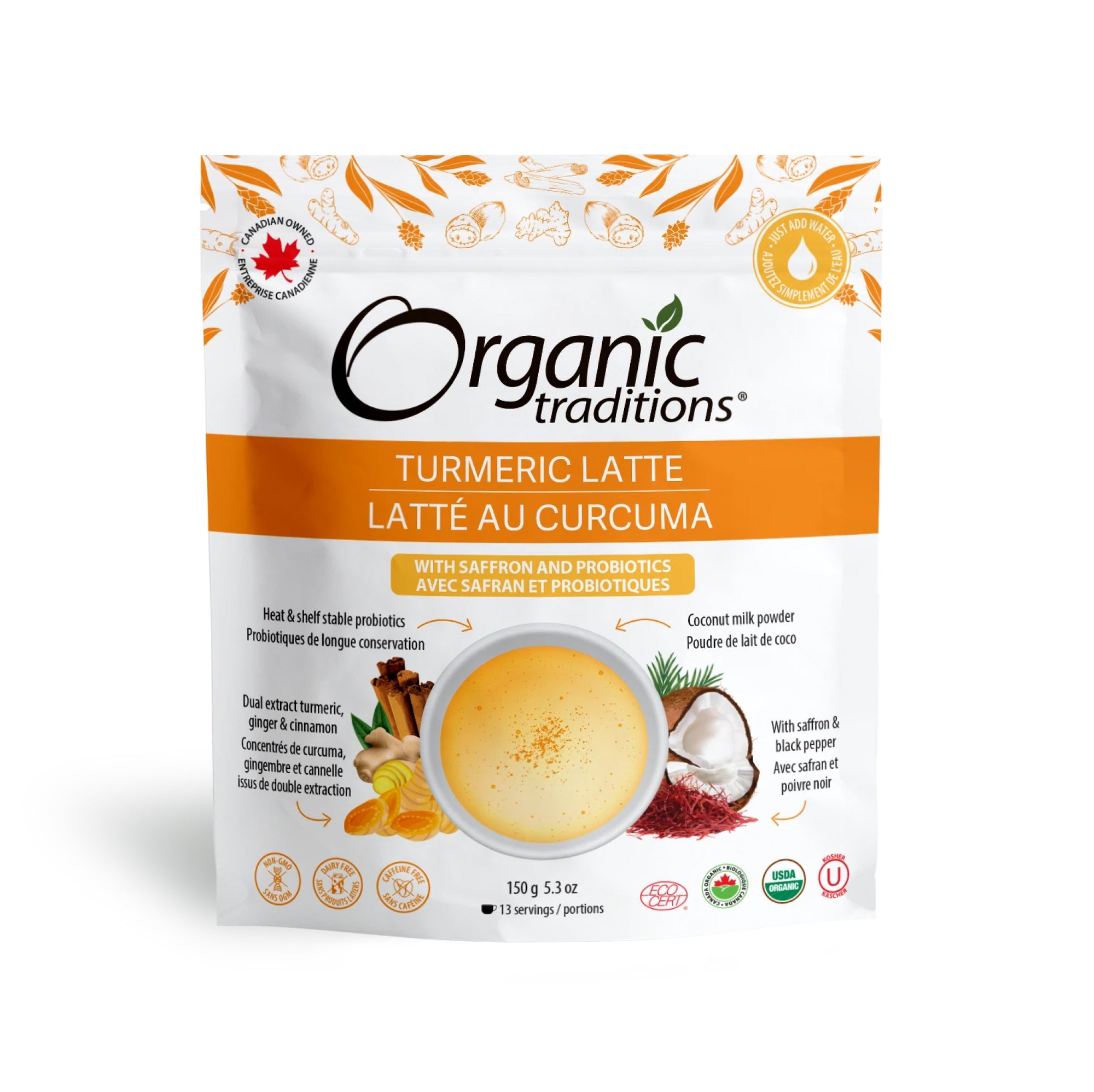 Organic Traditions Turmeric Latte with Probiotics 150g