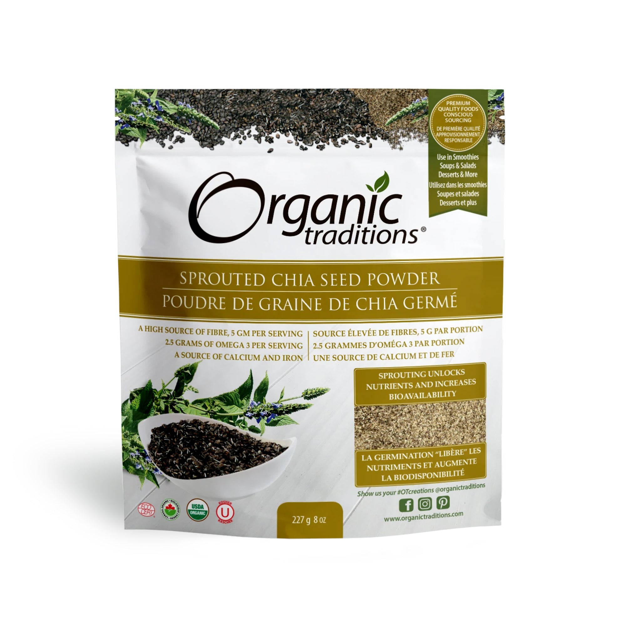 Organic Traditions Organic Sprouted Chia Seed Powder 227g