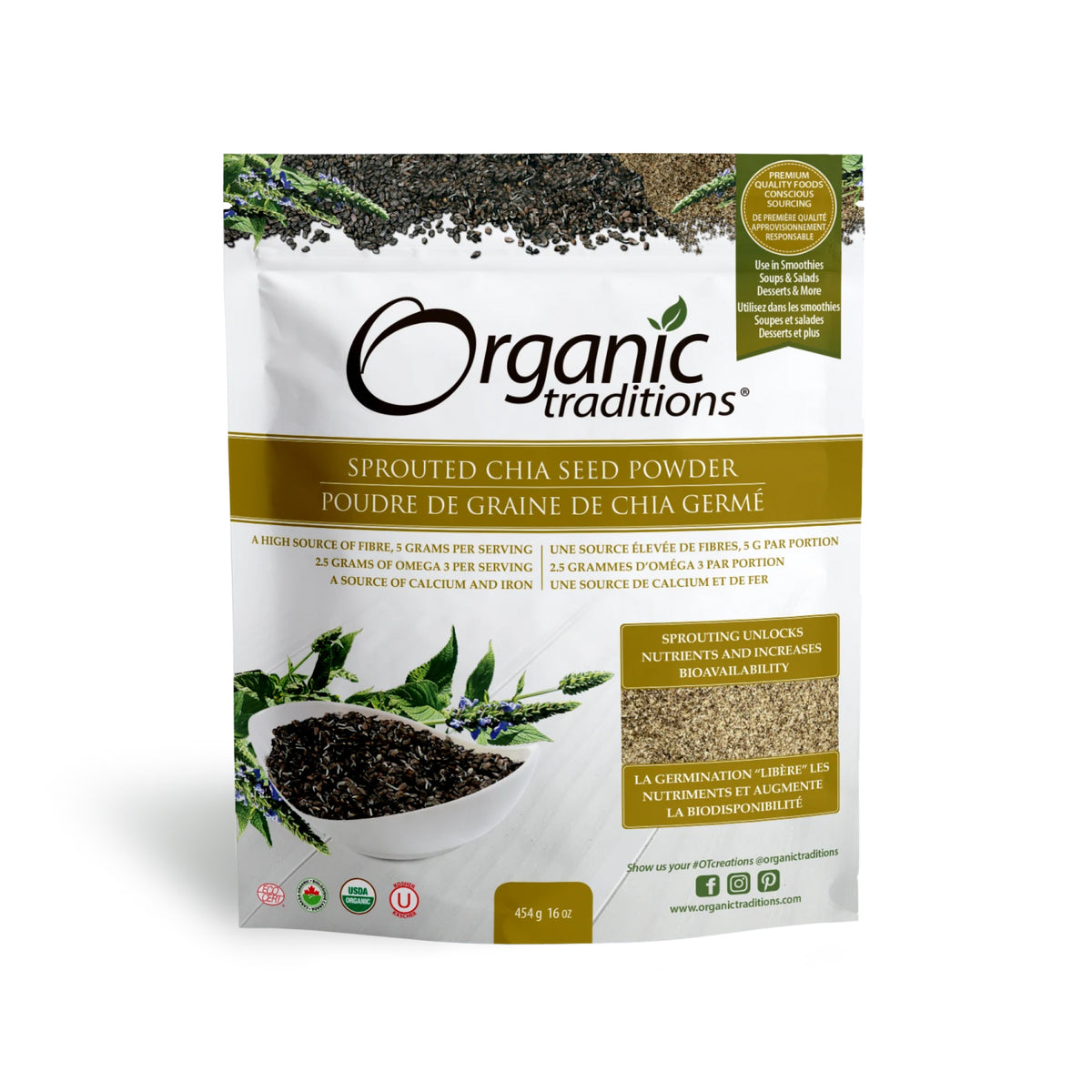 Organic Traditions Organic Sprouted Chia Seed Powder 454g