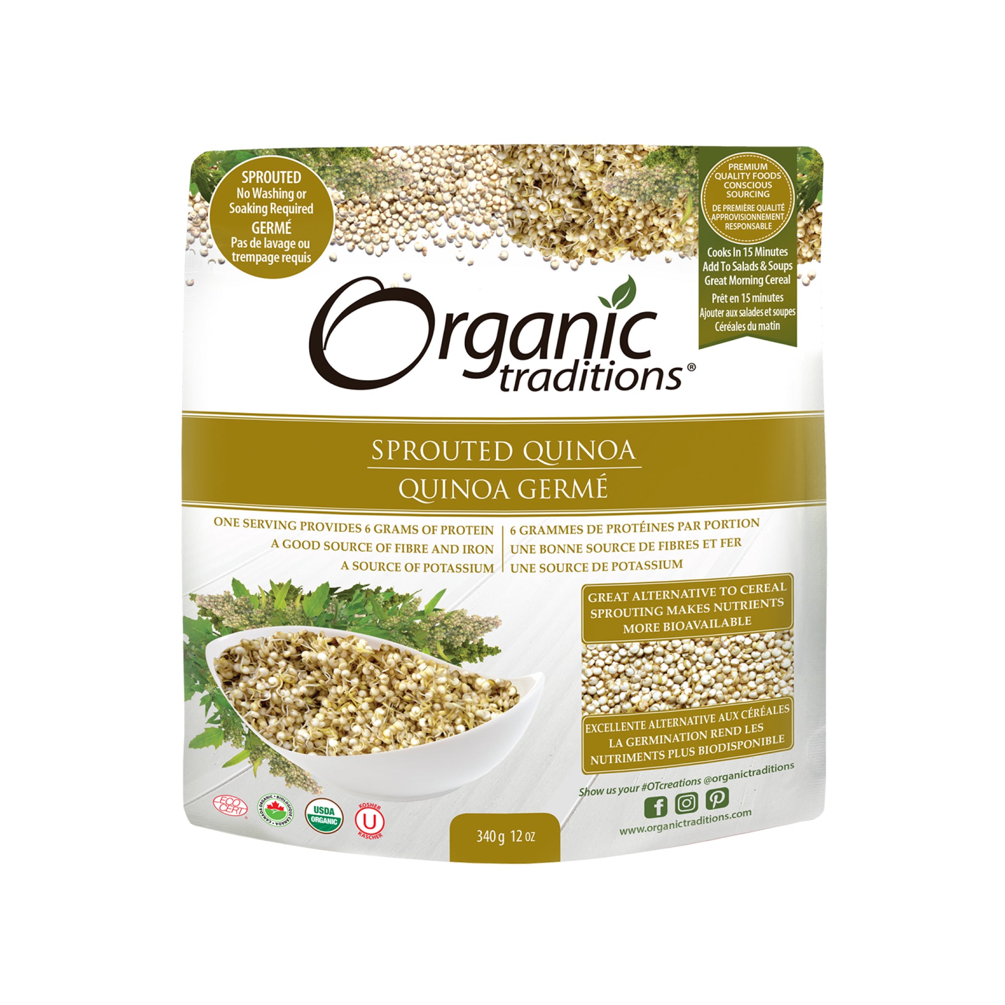 Organic Traditions Organic Sprouted Quinoa 340g