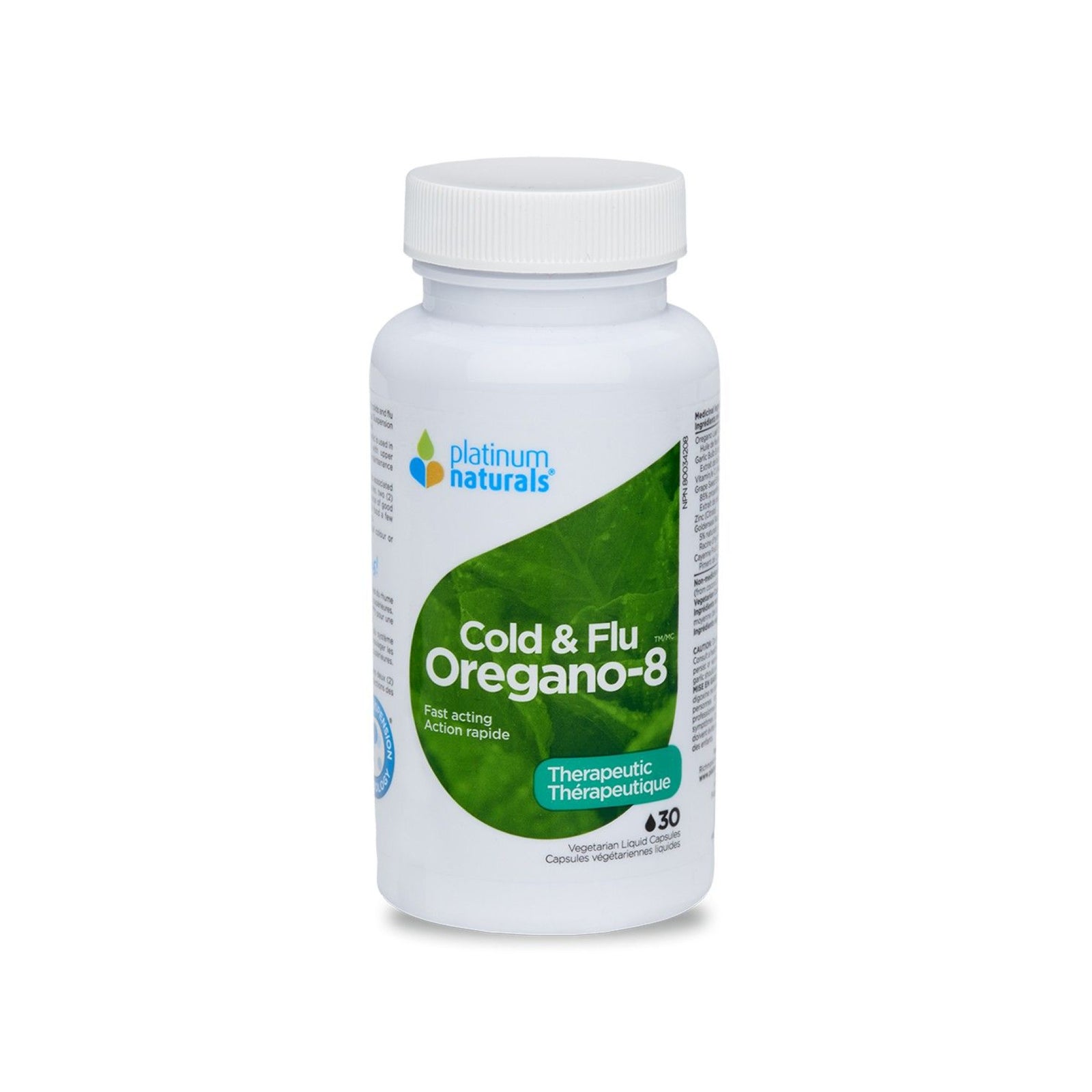 Platinum Naturals Oregano-8 Cold and Flu 30s