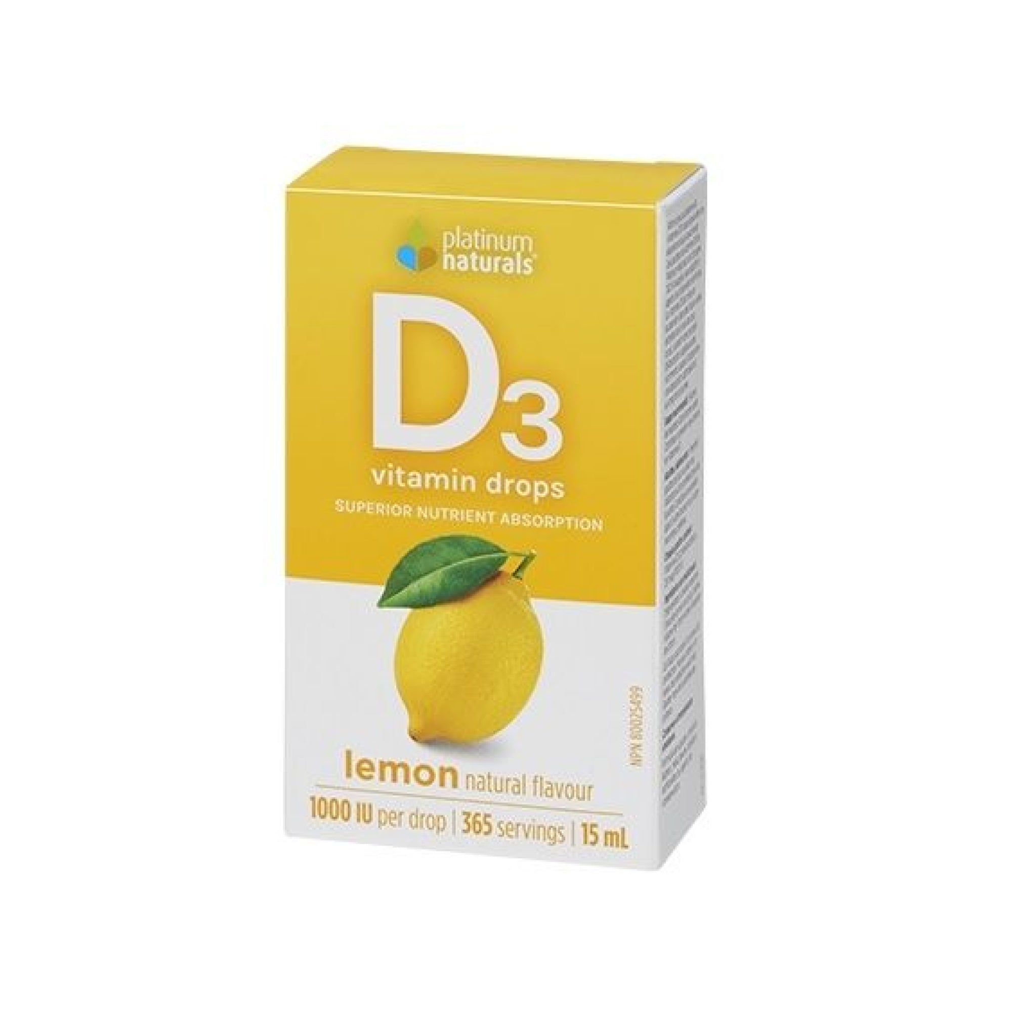 Platinum Naturals Vitamin D3 Drops Lemon Flavour 15mL
