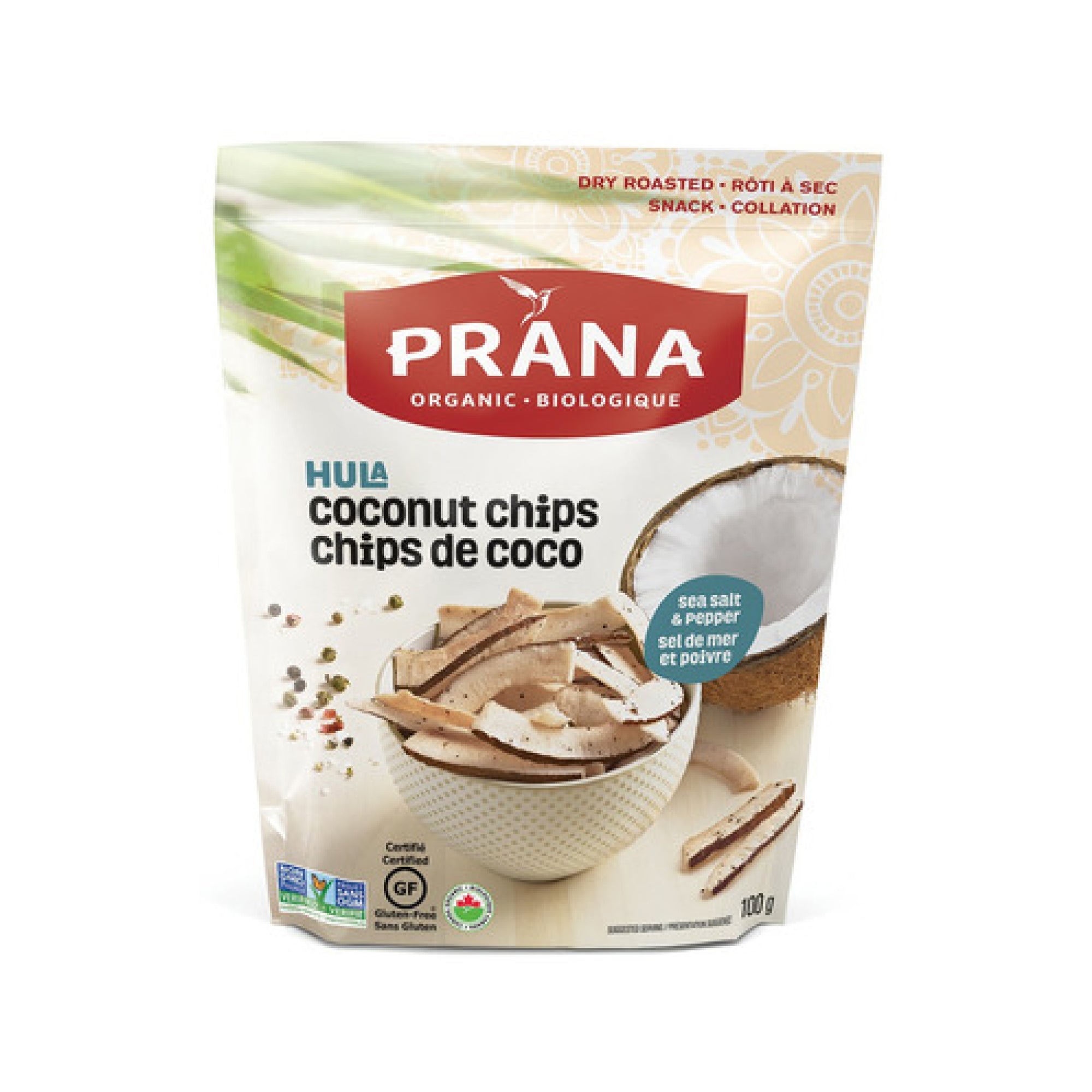 Prana Organic Hula Sea Salt & Pepper Coconut Chips 100g