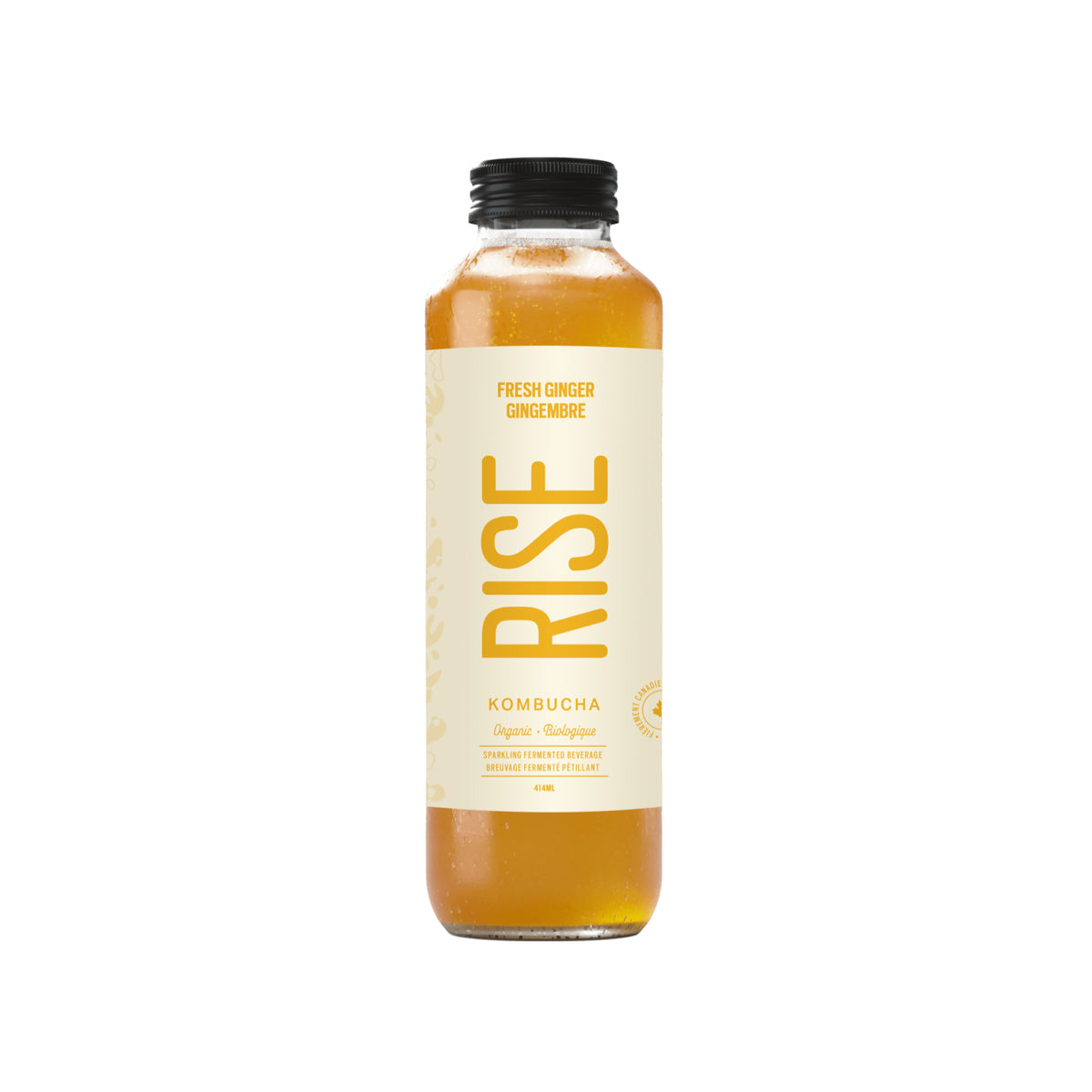 RISE Organic Fresh Ginger Kombucha 414ml