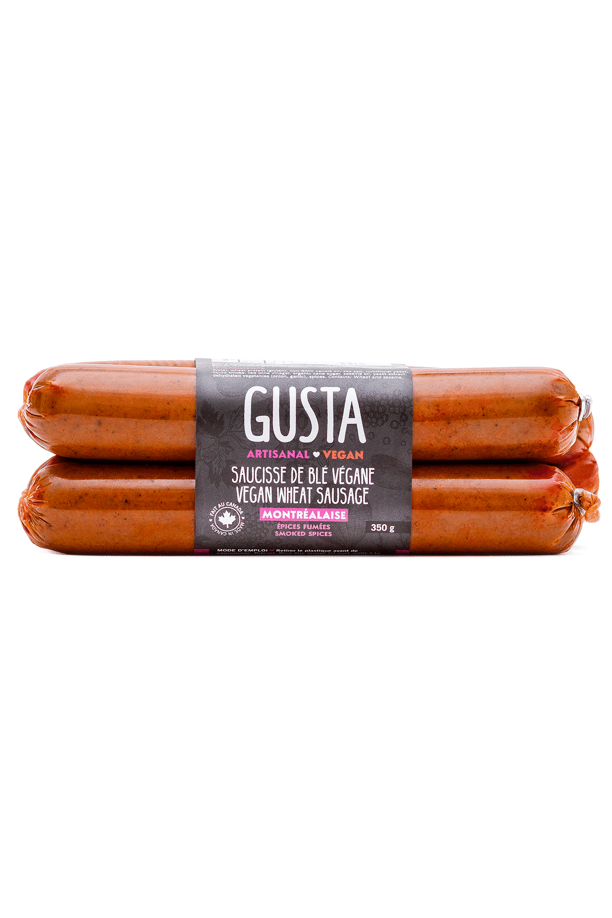 Gusta Vegan Wheat Sausage - Montréalaise 350g