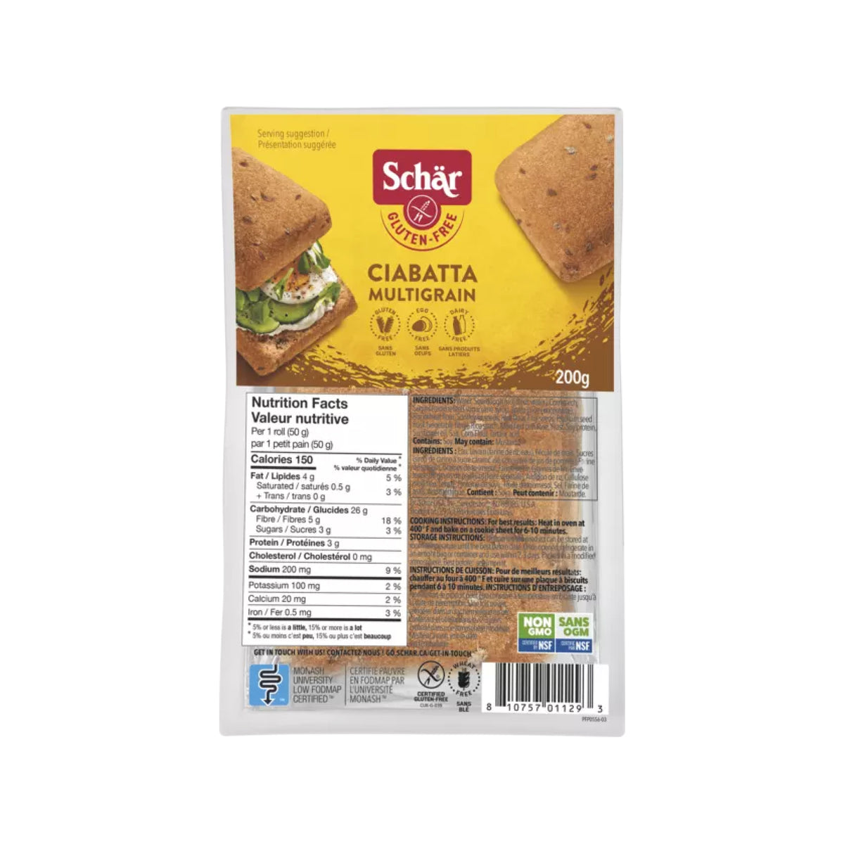 Schar Multigrain Ciabatta 200g