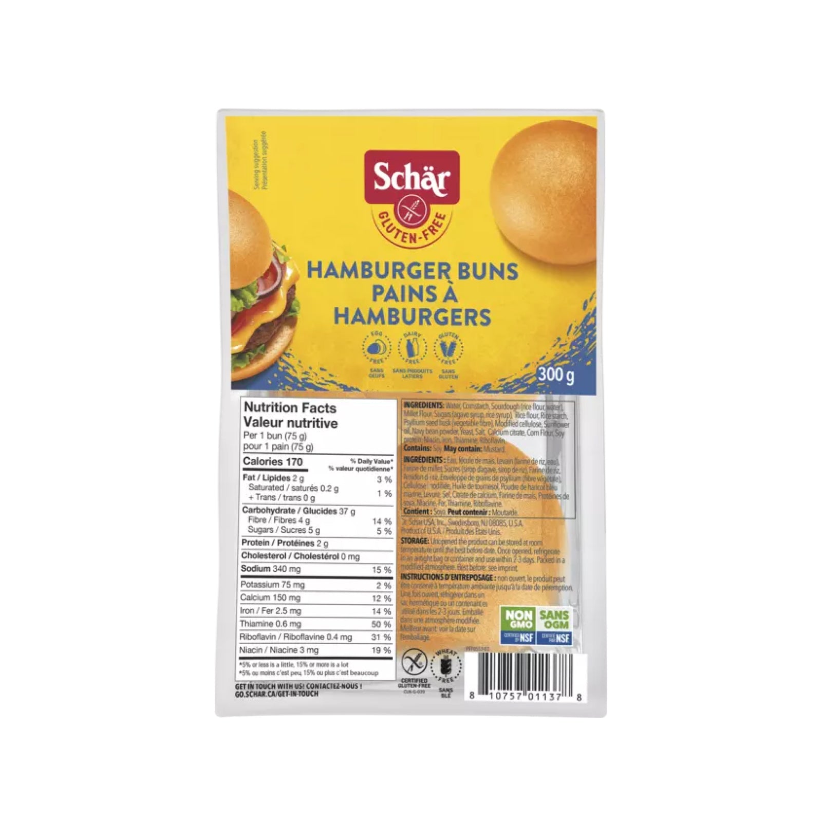 Schar Hamburger Buns 300g