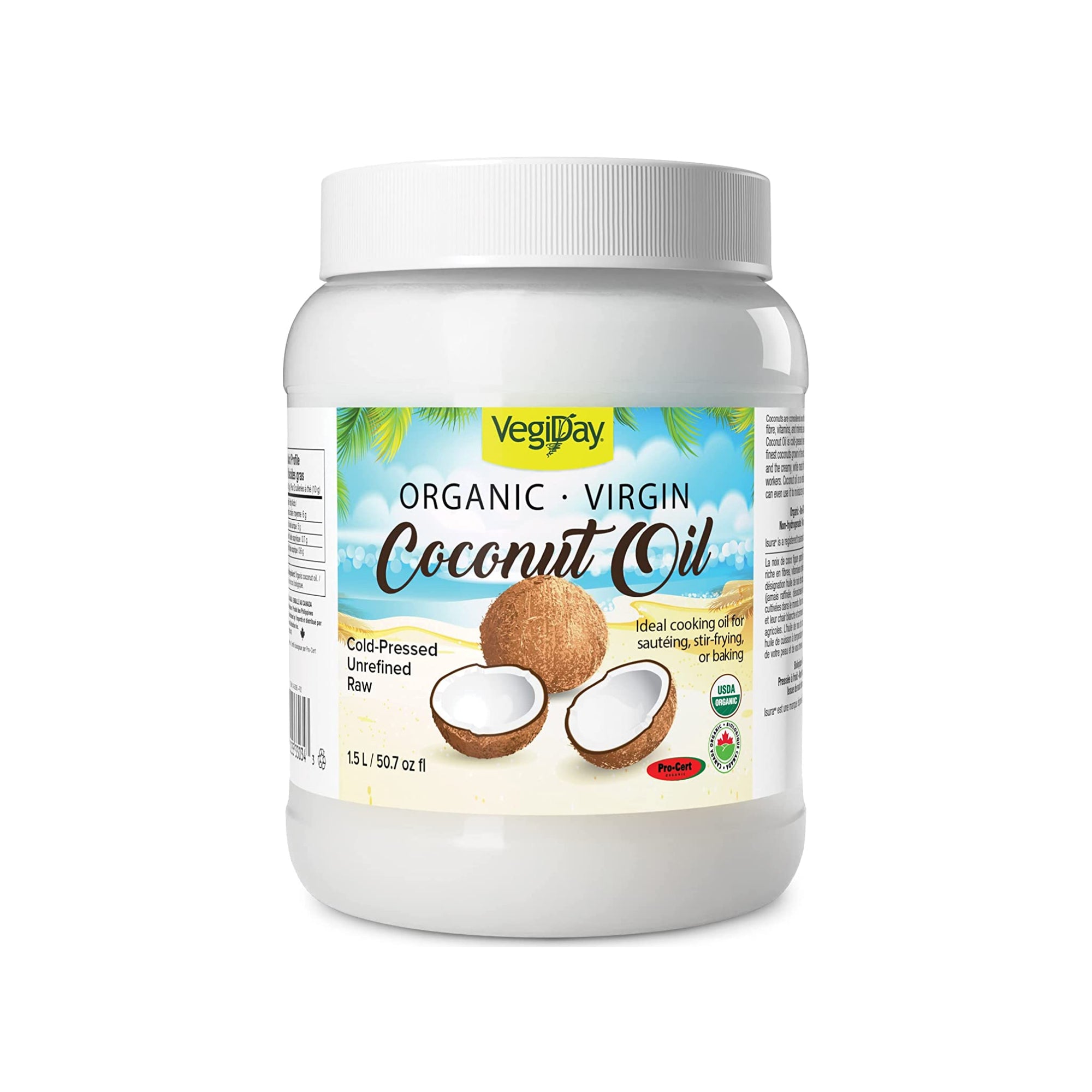 VegiDay Organic Virgin Coconut Oil 1.5L