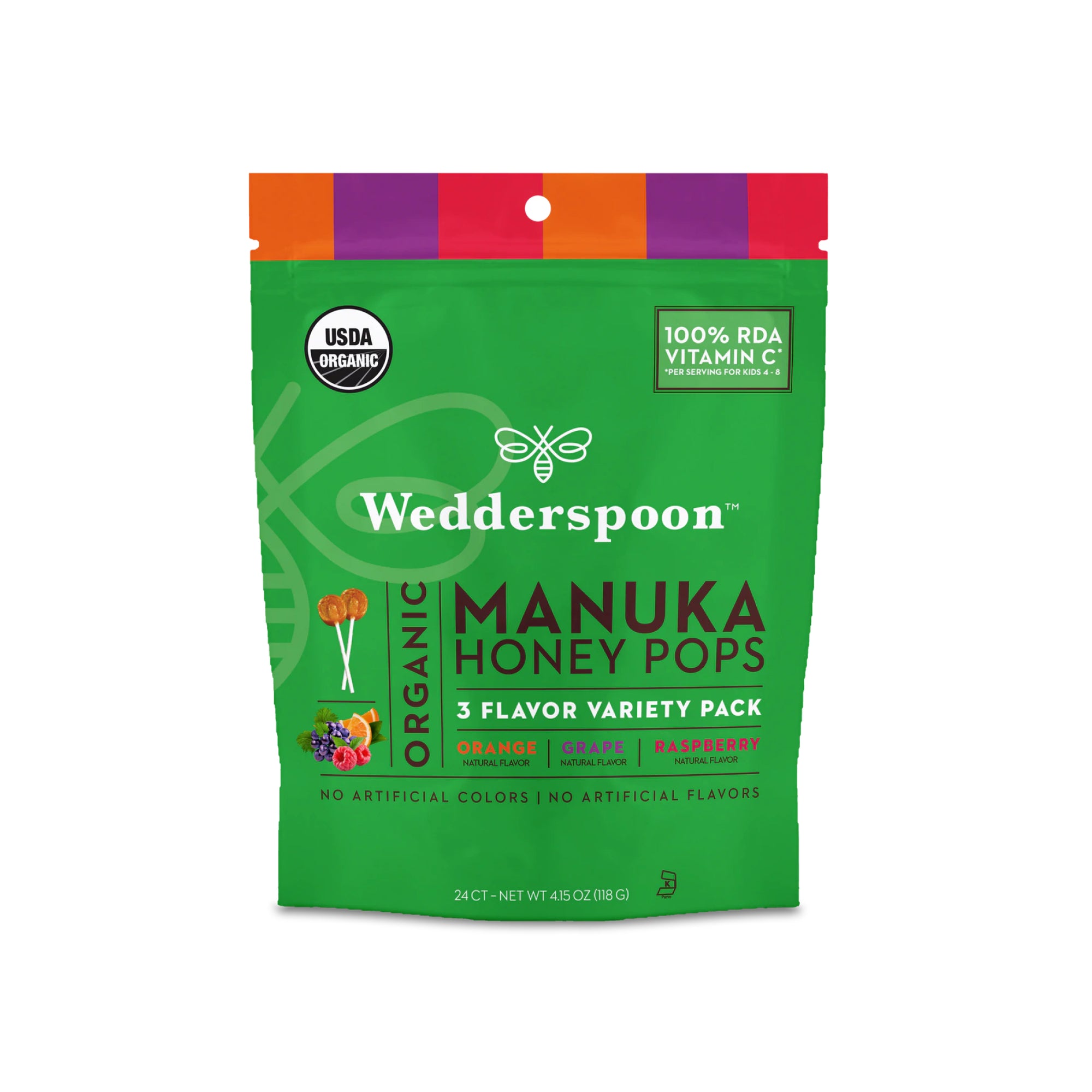 WedderSpoon Organic Manuka Honey Pops Variety Pack 24s