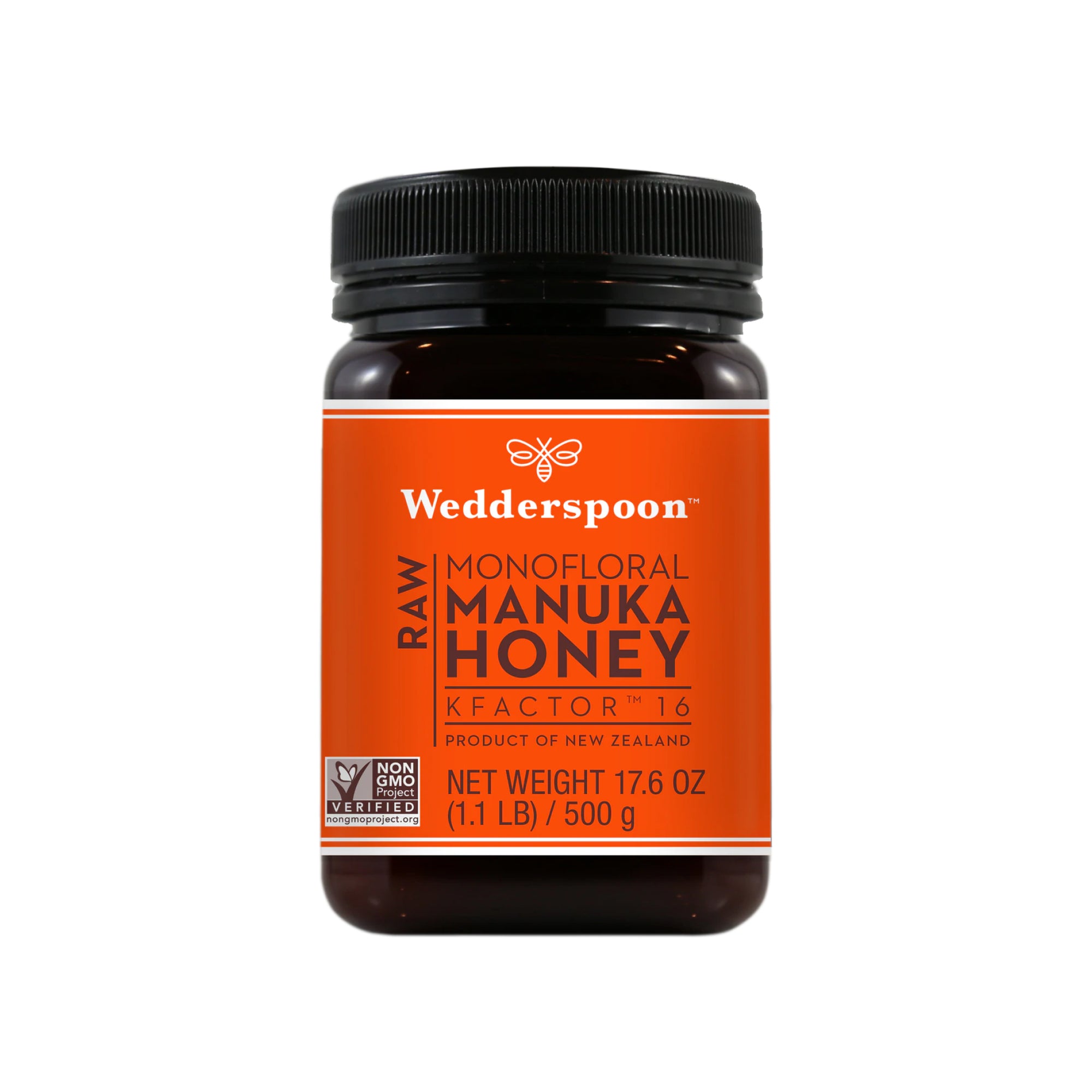 Wedderspoon Raw Multifloral Manuka Honey KFactor 16 500g