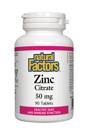 Natural Factors Zinc Citrate 50 mg 90s